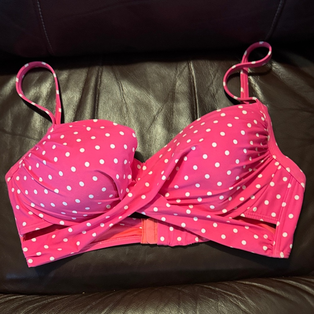 Coco Reef Pink Polka Dot Bikini Top